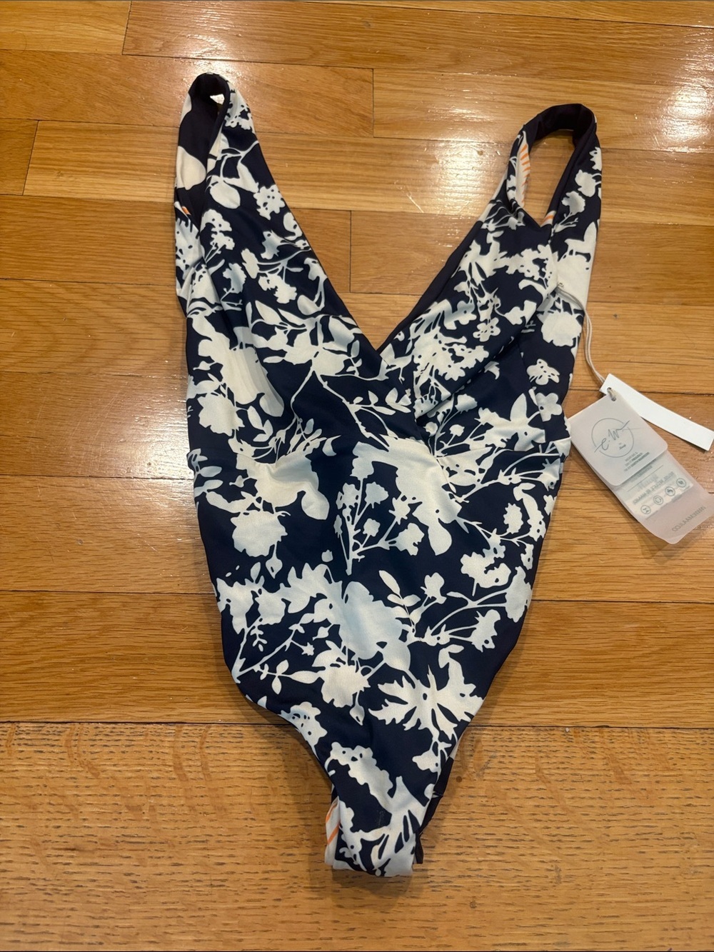 Maaji Navy and White Floral One-Piece Swimsuit